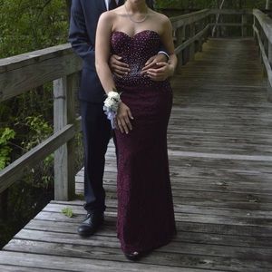 Plum Mermaid Lacey Gown